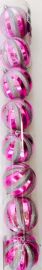 Baubles - Pink silver stripes pack of 8